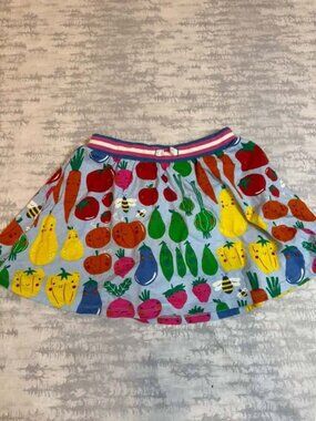 Mini Boden Blue Vegetable Print Skort 9-10Y